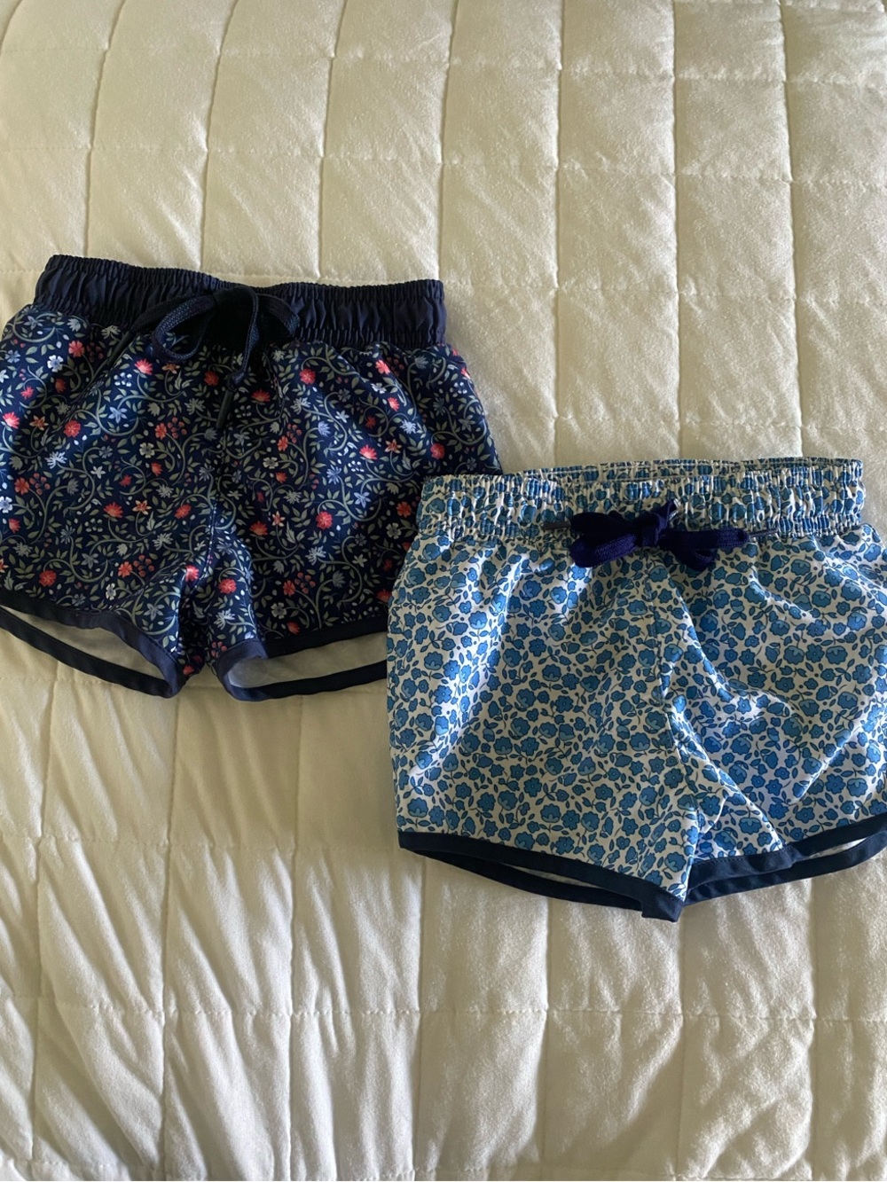 Minnow Swim Boys Navy & Light Blue Floral Swim Trunks Bundle